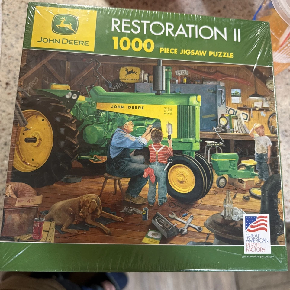 John Deere 1000 Piece Puzzle "Restoration II" - Charles Freitag - 2001 NEW - Image 1 of 1