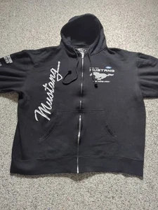 Ford Mustang JH Design Hoodie Zip Up Jacket Black Licensed See Description  - Picture 1 of 13