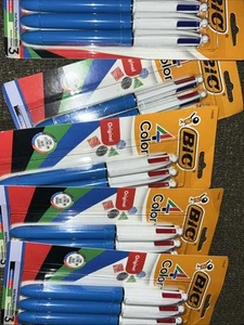 BIC 4-Color Original Retractable Ball Pens, Medium Point 1.0mm, 3-Count Pack, - Picture 1 of 2