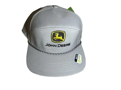 Gorra John Deere Snap Back Para Hombre Gris Cuerda Perforada Camionero Parche Bordado Foto 1 de 4
