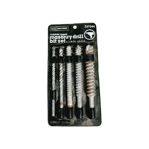 Craftsman Masonry Drill Bit 5 Piece Set Carbide Tipped 1/4 Inch Shank 967344 - Imagen 1 de 4