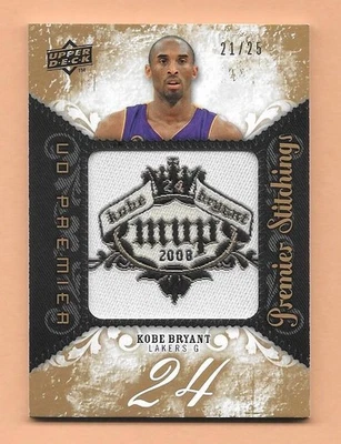 08-09 Kobe Bryant (MVP. 2008)  UD Premier Stitching's Patch Card #21/25 - Image 1 of 2