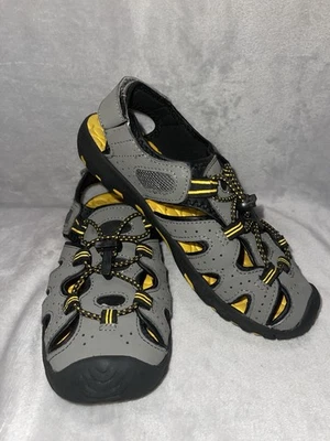 Sandalias Khombu Gris y Amarillo Punta Cerrada Senderismo Sandalias Talla 3 Foto 1 de 4