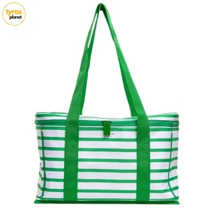 Kate Spade Green and White Striped Tote Bag Cooler Large size - NWT - Picture 1 of 4