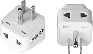 Adaptador de viaje de Reino Unido a EE. UU., adaptador de enchufe de India a EE. UU., adaptadores para EE. UU., paquete de 2, pl - Imagen 1 de 12