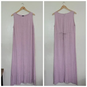Eileen Fisher italienisches Stoff Maxikleid Damen Größe Medium halbtransparent ärmellos - Bild 1 von 10
