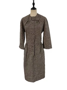 "Vestido Lápiz Tweed Lana Años 50 De Colección Hecho en Francia 29"" con Alta Costura Gama"  - Imagen 1 de 9
