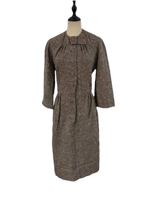 "Vestido Lápiz Tweed Lana Años 50 De Colección Hecho en Francia 29"" con Alta Costura Gama"  Foto 1 de 4