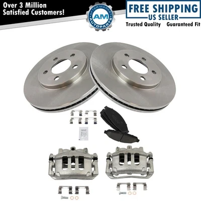 Kit de pastillas de freno delanteras de cerámica, rotor y pinza para Ford Foto 1 de 4