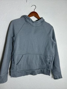 Athleta Girl Hoodie Size XXL (16) Youth Green Hooded Sweatshirt Snap Sides - Picture 1 of 20