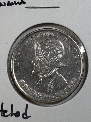 1961 Panama 1/4 Balboa Silver Coin Scratched - Image 1 of 4