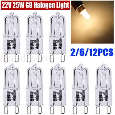 2/6/12x G9 Halogen 25w Warm White Light Bulb Globe 240v Oven Microwave Halogen