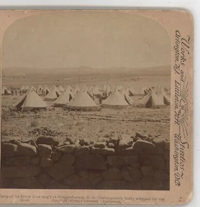 Camp 1st Royal Irish Regiment South Africa Boer War Underwood Stereoview 1901 - Picture 1 of 4