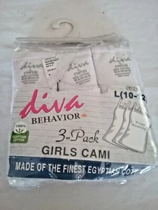 Girl's Camis 3-pack L 10 - 12, 100% Egyptian Cotton - Picture 1 of 2