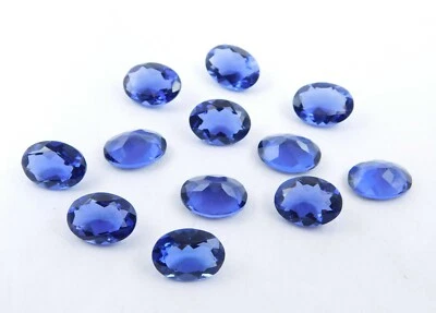 10X14 MM Lab Created Tanzanite Oval Cut Loose Gemstones For Jewelry P-529 - Image 1 of 2