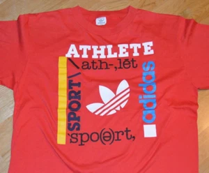 *1980's ADIDAS TREFOIL* vtg soft red hip hop tee t-shirt (XL) Rare Nike 80's - Picture 1 of 4
