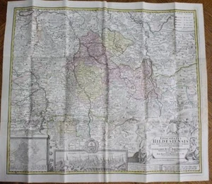 SEUTER HOMMAN 4 cartes entoilées BRANDEBOURG MISNIE LISENACH HIDELSHEIM 1730 - Picture 1 of 5