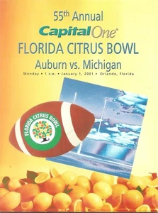 FLORIDA CITRUS BOWL 2001~AUBURN TIGERS V MICHIGAN WOLVERINES~GAME PROGRAM - Picture 1 of 1