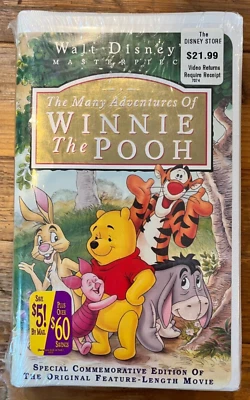 SEALED Disney's The Many Adventures of Winnie the Pooh VHS 1996 Masterpiece New - Image 1 of 4