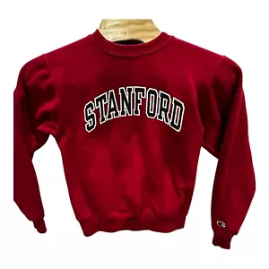 Stanford Cardinal Men's Small Champion Red Embroidered Logo Crewneck Sweatshirt - Picture 1 of 6