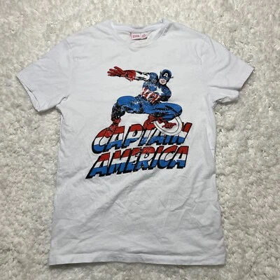 Camisa Capitán América Niños Pequeña Blanca Universo Marvel Vengadores Foto 1 de 4