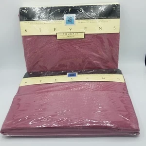 New Sealed Vintage WestPoint Stevens Twin Sheet Set Deep Fitted & Flat Burgundy - Picture 1 of 13