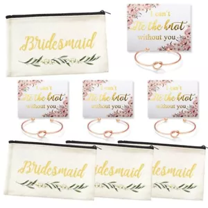 Bridesmaid Proposal Gifts for Wedding Canvas Cosmetic Bag - Picture 1 of 1
