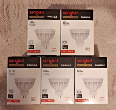 EcoSmart 50W Equivalent Bright White MR16 GU5.3 Dimmable LED Light Bulb (5-BULB) - Image 1 of 3