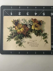 Tarjeta de felicitación victoriana vintage marea de Navidad años 1880 - Imagen 1 de 2