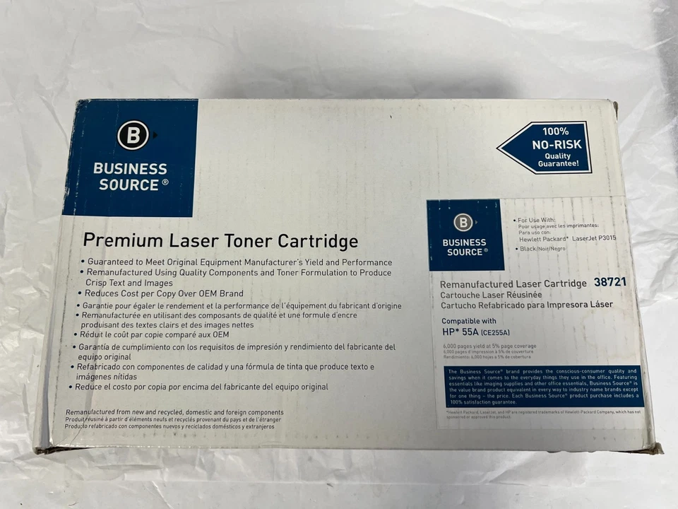 CE255A 55A Toner Cartridge New Compatible w/HP LaserJet P3015 P3015d Printer - Image 1 of 4