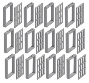 ☀️NUEVO LEGO 12x GRIS AZULADO CLARO Marco de Puerta 1x4x6 Piezas de Piezas y Barras de Prisión de la Cárcel - Imagen 1 de 3