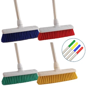 Indoor Soft Bürste Kehrbesen Kopf mit Stiel Outdoor Boden 12" Farbcodiert - Bild 1 von 12