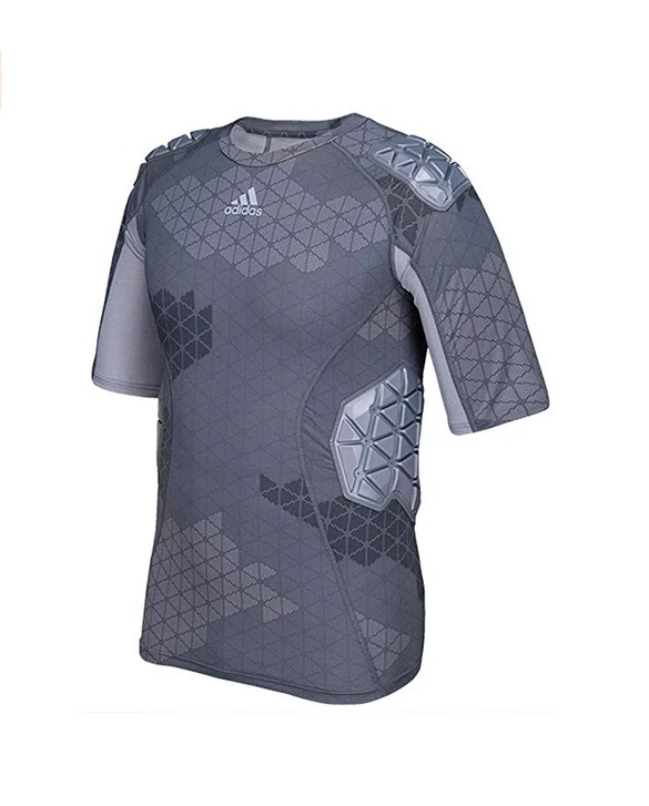Camisa de fútbol Adidas Techfit Ironskin para hombre 5 almohadillas manga corta, Onix Foto 1 de 1