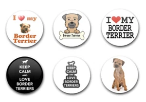 1" 25mm ABZEICHEN X6 HUNDERASSEN DER BORDER TERRIER - Bild 1 von 1
