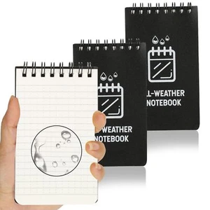 3er Pack Wasserdicht Tasche Notizbuch 3x5 Notizblock für Outdoor Büro Schule Aufnahme - Bild 1 von 6