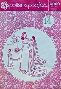 1970s PATTERNS PACIFICA 3009 SIZE 14 POLYNESIAN GOWN DRESS UC/FF - Picture 1 of 3