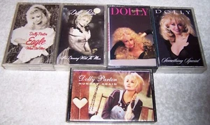 Dolly Parton 5 Audio Cassette Lot - Picture 1 of 3