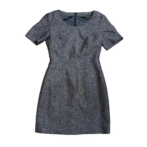 Abito donna FENDI manica corta al ginocchio taglia 40 glitter argento vecchio