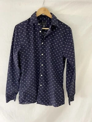 Dog Print Shirt Mens Medium M Button Front 100% Cotton H&M - Image 1 of 4