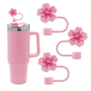 Begonia Flower Straw Cover Caps 10Mm Silicone Straw Tips Lids Reusable - Picture 1 of 8