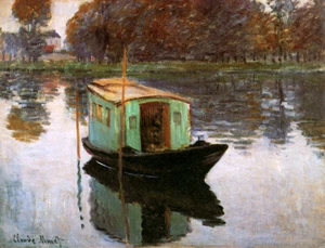The Studio Boat by Claude Monet, Giclee Canvas Print, various sizes - Picture 1 of 1