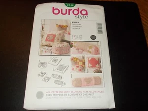Burda Style Pattern 7542 ~ (6) Styles of Throw Pillows w/Applique Designs-Hearts - Picture 1 of 2