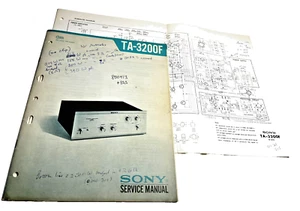 AMPLIFICADOR ESTÉREO SONY TA-3200F MANUAL DE SERVICIO Y ESQUEMAS ORIGINAL D1329 - Imagen 1 de 10