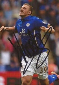 LEICESTER: CHRIS WOOD SIGNED 6x4 ACTION PHOTO+COA - Picture 1 of 1