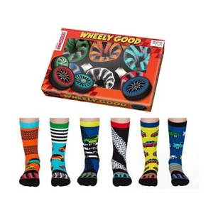 Calcetines United Oddsocks Wheely Good 6 ruedas extrañamente coordinadas niños Reino Unido 12-5,5 - Imagen 1 de 1