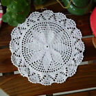 4Pcs/Lot White Vintage Hand Crochet Lace Doilies Round Table Mats Floral 10inch