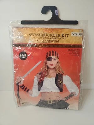 Kit chaleco, muñequeras, pañuelo pirata para mujer adulta Foto 1 de 3