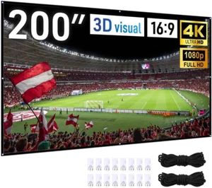 200 Inch Projection Screen Outdoor, Japard 4K Full HD 3D, Front Rear Projection, - Picture 1 of 12