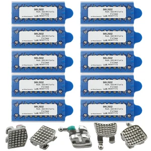 10 Set Dental Brackets Orthodontic Braces Mini Roth 0.022 345HK Ortodoncia Metal - Picture 1 of 12