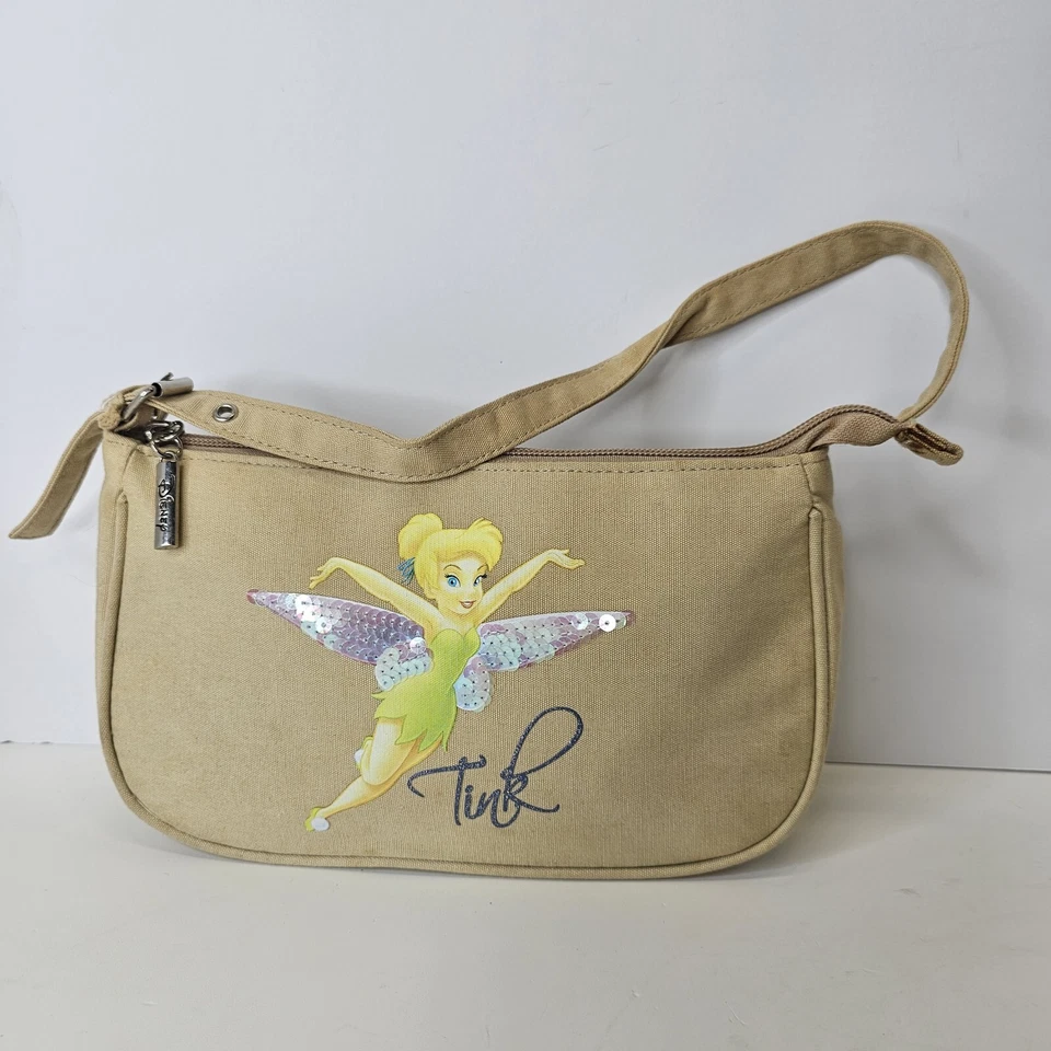 Bolso de Hombro Cartera Vintage Disney Mini Campanilla Tostado Lona Tostado Leer Foto 1 de 4